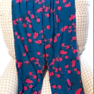 Torrid floral navy blue pants